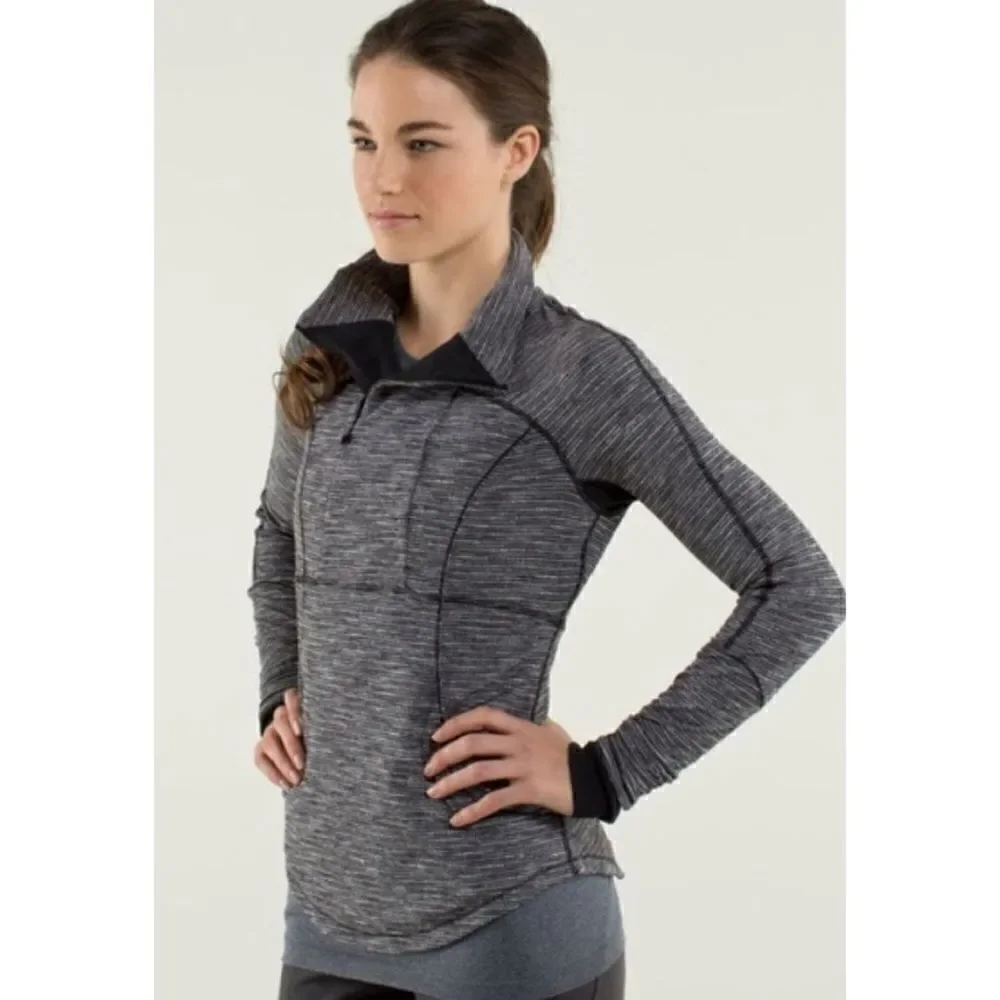Lululemon Base Runner Herringbone 1/2 zip Rulu pullover jacket Size 6